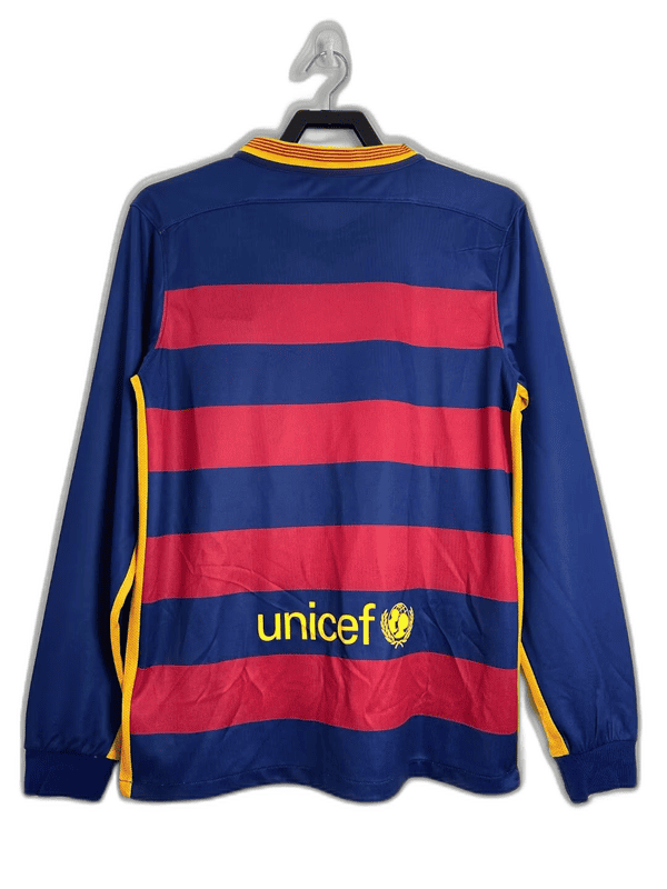 barcelona 15/16 i home jersey long sleeve retro version