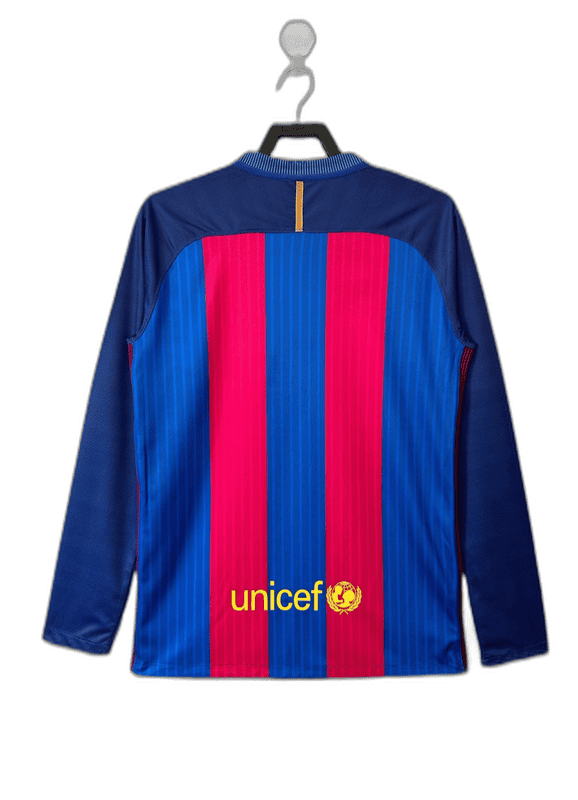barcelona 16/17 i home jersey long sleeve retro version