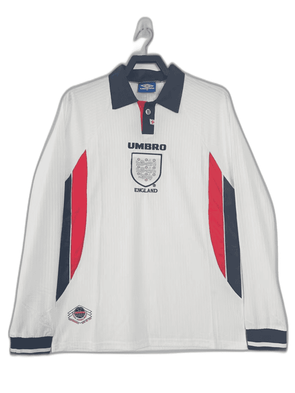 England 1998 I Home Jersey - Long Sleeve Retro Version