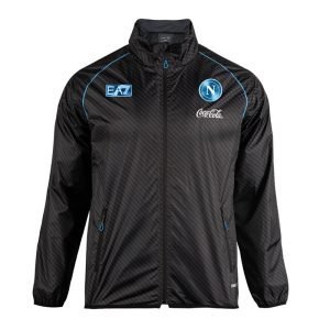 Napoli 25/26 Black Windbreaker Jacket - Front View