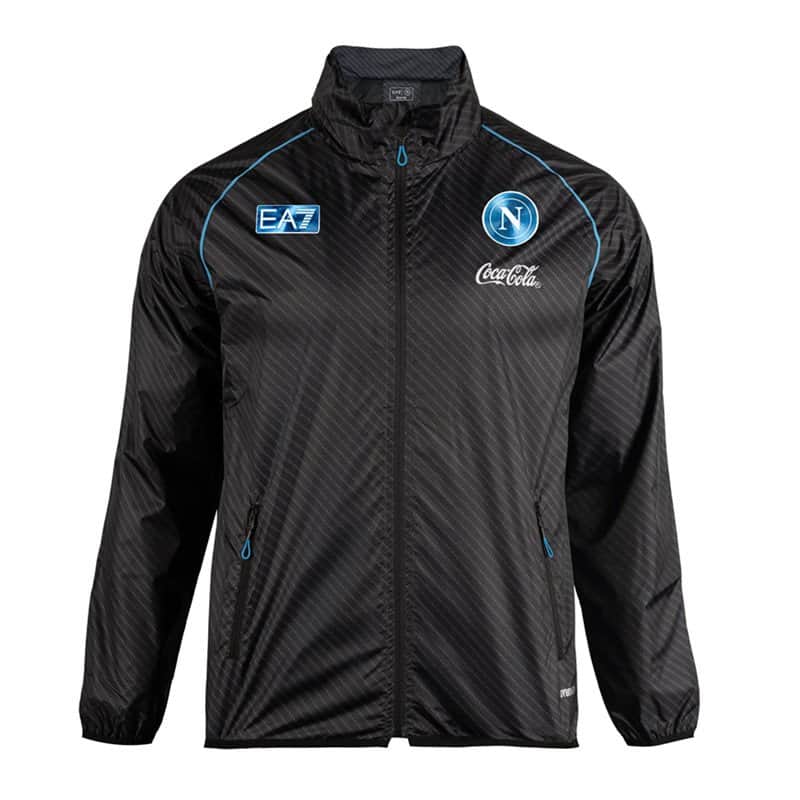 Napoli 25/26 Black Windbreaker Jacket - Front View