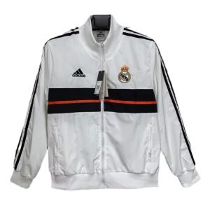 Real Madrid 25/26 White Windbreaker Jacket - Front View