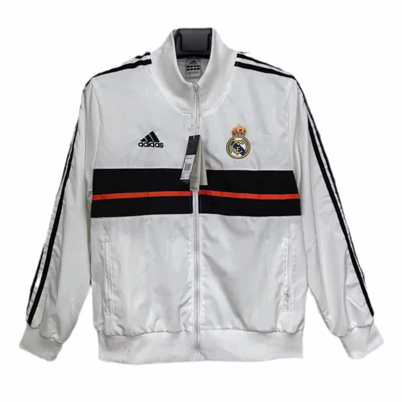 Real Madrid 25/26 White Windbreaker Jacket - Front View