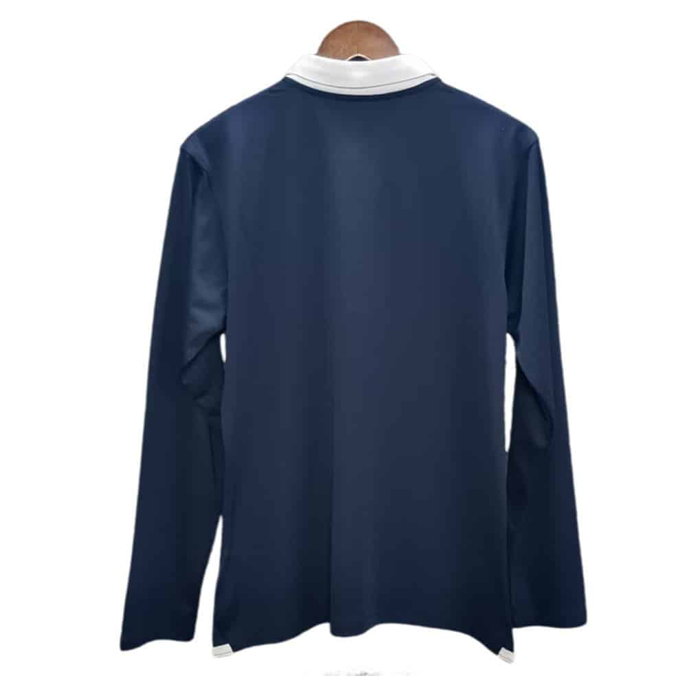 France 2014 Home Jersey - Long Sleeve Retro Version - Back View