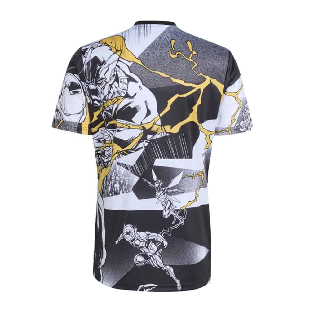 Real Madrid x Marvel White Pre-Match Jersey - Fan Version - Back View