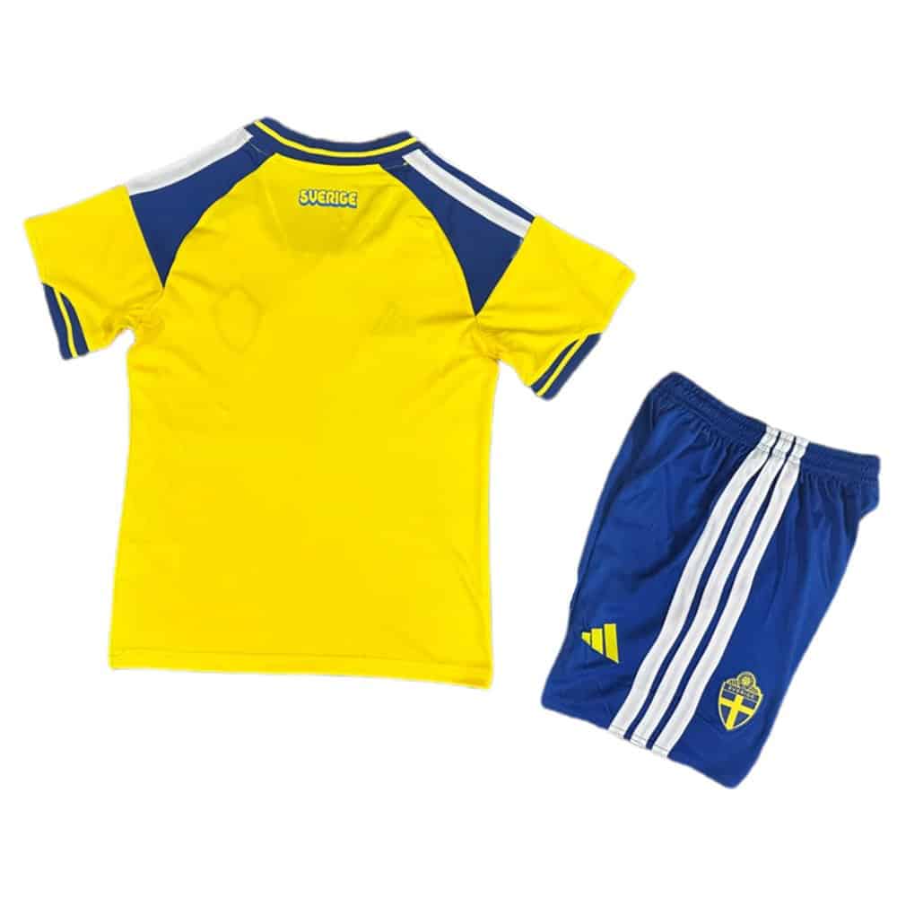 Sweden 2026 Home Jersey - Kids Kit - Back View