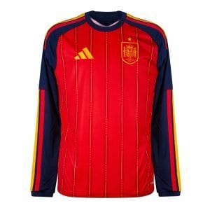 Spain 2026 Home Jersey -Long Sleeves Fan Version - Front View