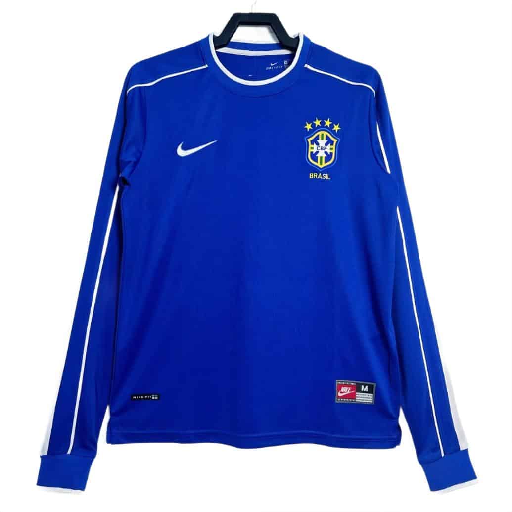 Brazil 1998 Away Jersey - Long Sleeve Retro Version