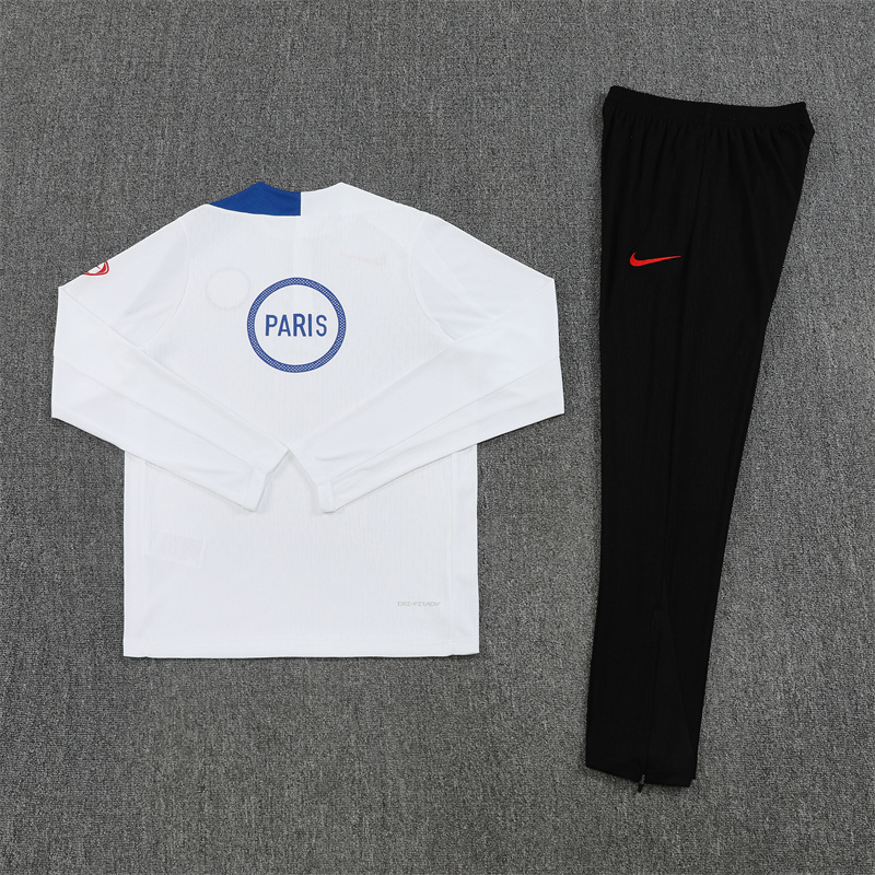Paris Saint-Germain (PSG) 25/26 Half-zip White T90 Training Kit - Image 4