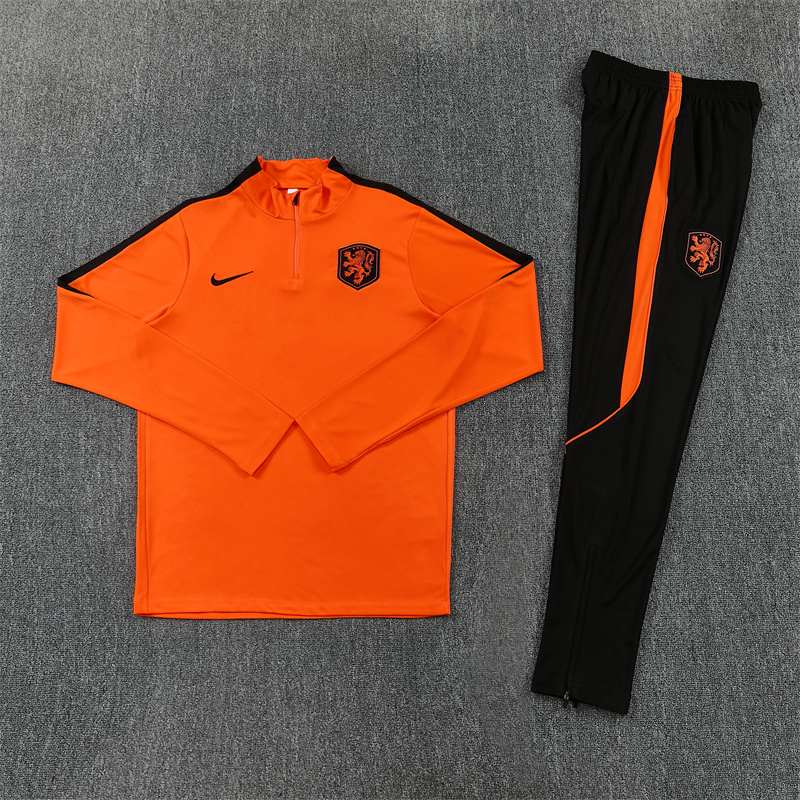 Netherlands 26/27 Half-zip Orange Training Kit - Image 2