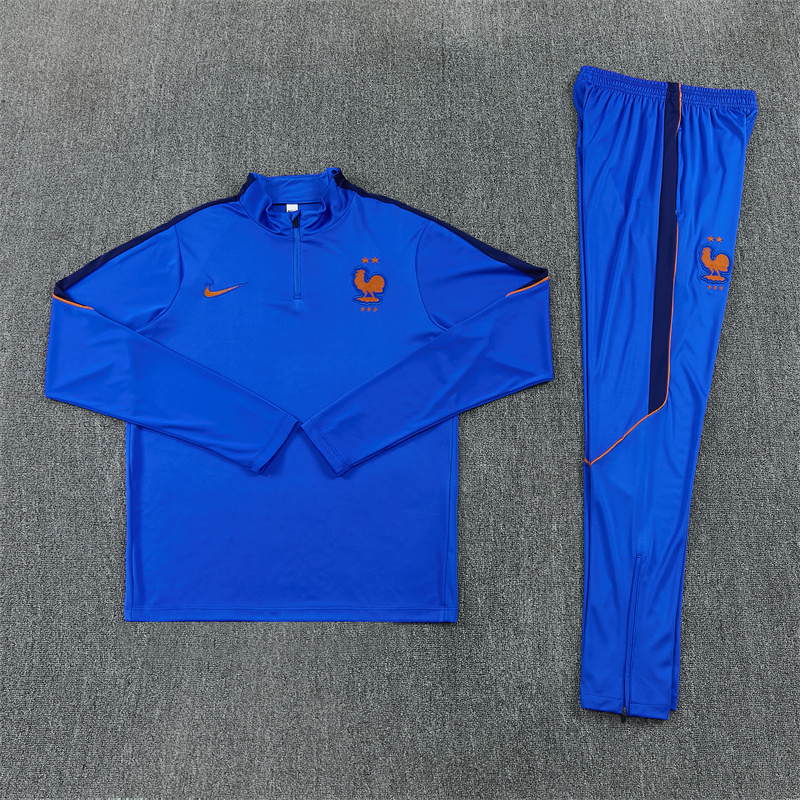 France 26/27 Half-zip Blue Training Kit - Image 2