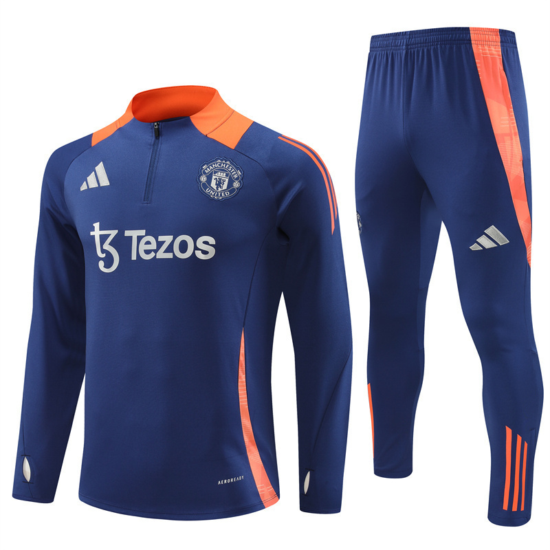Manchester United 24/25 Half-zip Blue Training Kit