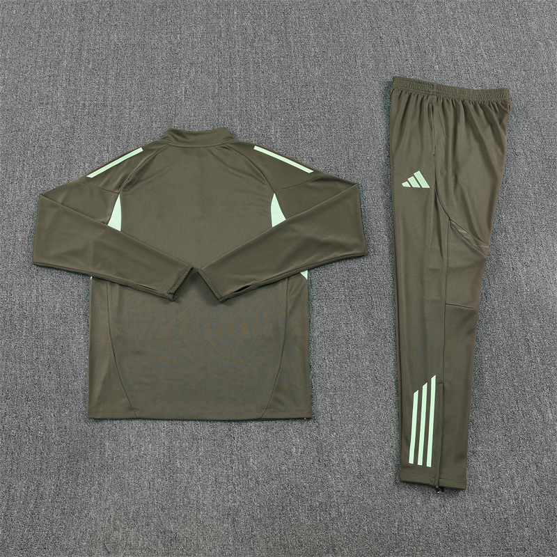 Real Madrid 25/26 Half-zip Khaki Training Kit - Image 3