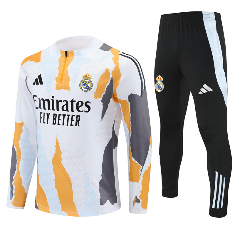 Real Madrid 25/26 Half-zip White Yellow Training Kit